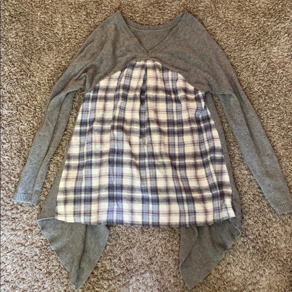 Anthropologie Moth Asymmetrical Plaid Sweater - Picture 4 of 4